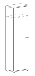 Шкаф для одежды узкий А4, (60x36.4x193) белый премиум А4 9308 БП в Миассе