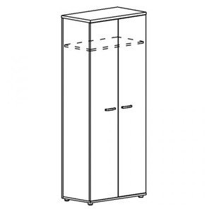 Шкаф для одежды (задняя стенка ДСП) А4, (78x43.4x193) белый премиум А4 9317 БП в Миассе