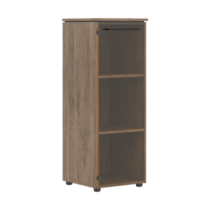 Средний шкаф колонна с глухой стеклянной дверью MORRIS TREND Антрацит/Кария Пальмира MMC 42.1 (429х423х821) в Миассе - изображение