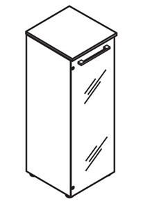 Шкаф средний  со стеклянной дверцей MORRIS Дуб Базель/Венге Магия MMC 42.2 (429х423х1188) в Челябинске - предосмотр 2