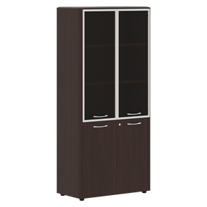 Шкаф комбинированный с дверьми в алюминиевой рамке с замком DIONI Венге DHC 85.7(Z)  (850х430х1930) в Магнитогорске