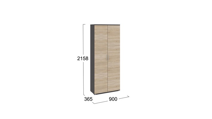 Шкаф с 2-мя дверьми Успех-2 ПМ-184.18 (Венге Цаво, Дуб Сонома) в Миассе - изображение 1