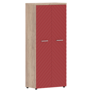 Шкаф с дверцами TORR LUX TLHC 85.1 с глухими дверьми и топом 854х452х1958 Дуб Каньон/ Красный в Челябинске - предосмотр