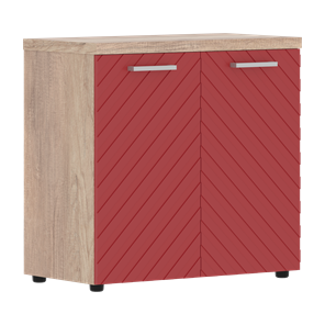 Шкаф TORR LUX TLLC 85.1 с глухими малыми дверьми и топом 854х452х833 Дуб Каньон / Красный в Челябинске
