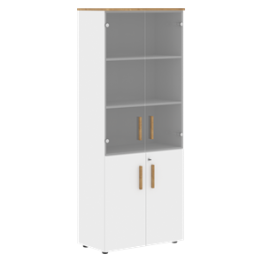 Широкий шкаф высокий FORTA Белый-Дуб Гамильтон FHC 80.2(Z) (798х404х1965) в Магнитогорске
