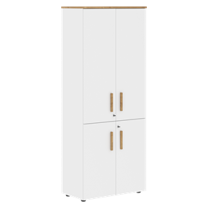 Широкий шкаф высокий FORTA Белый-Дуб Гамильтон FHC 80.3(Z) (798х404х1965) в Магнитогорске