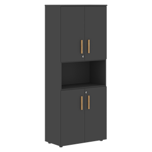 Шкаф  с глухими малыми дверями FORTA Черный Графит  FHC 80.2(Z) (798х404х1965) в Челябинске - предосмотр