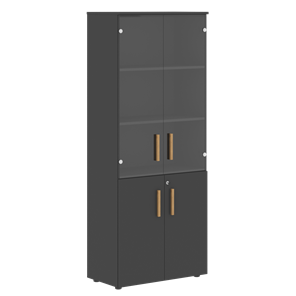 Широкий шкаф высокий FORTA Черный Графит  FHC 80.2(Z) (798х404х1965) в Златоусте