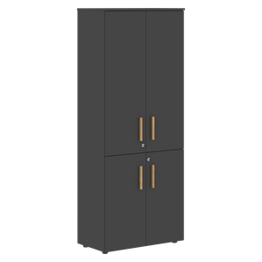 Широкий шкаф высокий FORTA Черный Графит FHC 80.2(Z) (798х404х1965) в Копейске