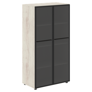 Шкаф средний со стеклянными  дверцами LOFTIS Сосна Эдмонт LMC 80.2 (800х430х1517) в Челябинске - предосмотр