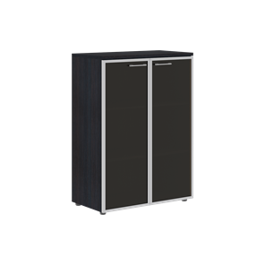 Шкаф средний со стеклянными  дверьми XTEN Дуб Юкон XMC 85.7 (850х410х1165) в Магнитогорске