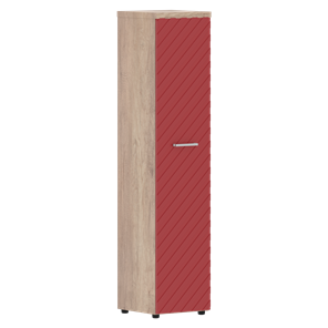 Стеллаж с дверью TORR LUX TLHC 42.1 колонка с глухой дверью и топом 435х452х1958 Дуб Каньон/ Красный в Челябинске
