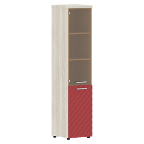 Стеллаж с дверью TORR LUX TLHC 42.2 L колонка комбинированная с топом 435х452х1958 Сосна Эдмонт/ Красный в Челябинске