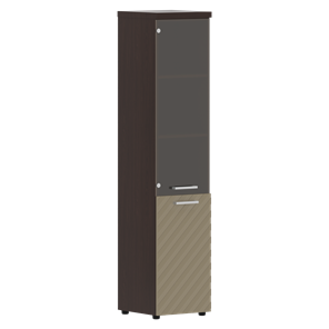 Стеллаж с дверью TORR LUX TLHC 42.2 L колонка комбинированная с топом 435х452х1958 Венге/ Капучино в Челябинске