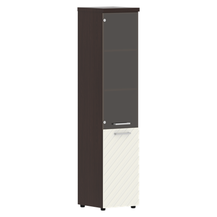 Шкаф-стеллаж TORR LUX TLHC 42.2 L колонка комбинированная с топом 435х452х1958 Венге/ Латте в Челябинске - изображение