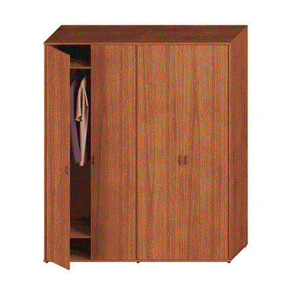 Шкаф офисный высокий Престиж, одежда/закрытый, темный орех, 175x46x203, Исп.59 в Челябинске - изображение
