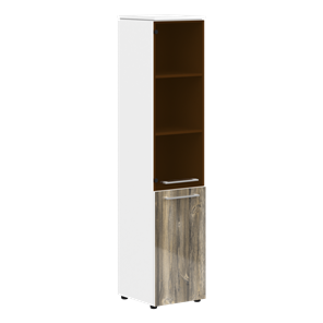 Шкаф колонка комбинированная MORRIS  Дуб Базель/ Белый MHC  42.2 (429х423х1956) в Челябинске