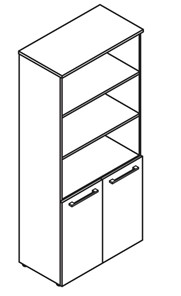 Шкаф колонка  с короткими глухими дверьми MORRIS  Дуб Базель/Белый MHC 85.5 (854х423х1956) в Челябинске - предосмотр 1
