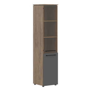 Шкаф высокий комбинированный MORRIS TREND Антрацит/Кария Пальмира MHC  42.2 (429х423х1956) в Миассе
