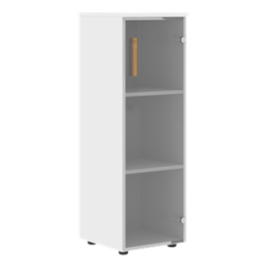Средний шкаф колонна со стеклянной правой дверью FORTA Белый FMC 40.2 (R) (399х404х801) в Миассе