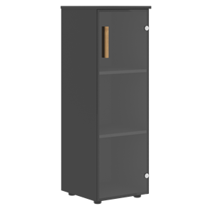 Средний шкаф колонна со стеклянной правой дверью FORTA Черный ГрафитFMC 40.2 (R) (399х404х801) в Магнитогорске