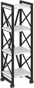 Стеллаж подкатной Loft VR.L-MST.K-4.4, Белый/Черный металл в Миассе