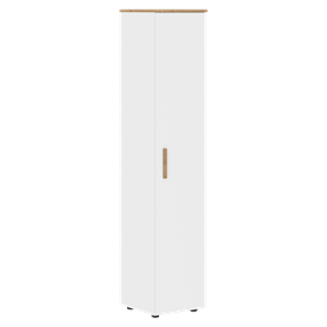 Шкаф колонна высокий с глухой дверью FORTA Белый-Дуб Гамильтон  FHC 40.1 (L/R) (399х404х1965) в Челябинске