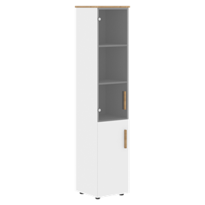 Высокий шкаф с глухой дверью колонна FORTA Белый-Дуб Гамильтон  FHC 40.2 (L/R) (399х404х1965) в Челябинске