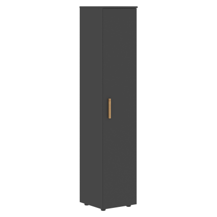 Высокий шкаф с глухой дверью колонна FORTA Черный Графит  FHC 40.1 (L/R) (399х404х1965) в Челябинске - изображение