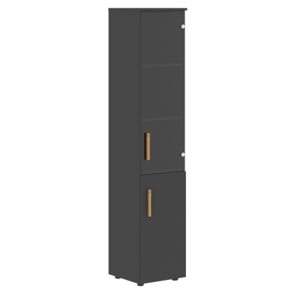 Высокий шкаф с глухой дверью колонна FORTA Черный Графит  FHC 40.2 (L/R) (399х404х1965) в Челябинске - изображение