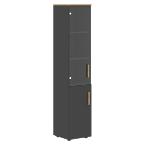 Высокий шкаф колонна с глухой дверью FORTA Графит-Дуб Гамильтон  FHC 40.2 (L/R) (399х404х1965) в Магнитогорске