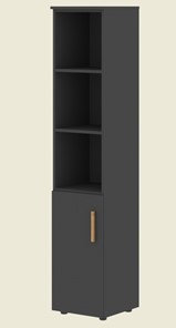 Шкаф колонна высокий с глухой малой дверью левой FORTA Черный Графит  FHC 40.5 (L) (399х404х1965) в Копейске