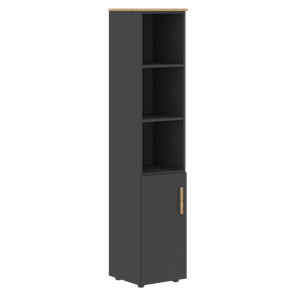 Высокий шкаф с глухой малой дверью  левой FORTA Графит-Дуб Гамильтон  FHC 40.5 (L) (399х404х1965) в Миассе
