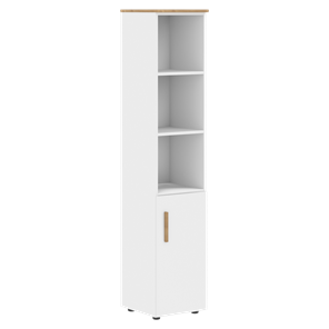 Высокий шкаф колонна с глухой малой дверью правой FORTA Белый-Дуб Гамильтон FHC 40.5 (R) (399х404х1965) в Магнитогорске