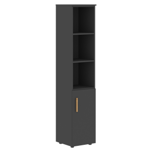 Высокий шкаф колонна с глухой малой дверью правой FORTA Черный Графит  FHC 40.5 (R) (399х404х1965) в Магнитогорске