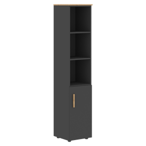 Шкаф колонна высокий с глухой малой дверью правой FORTA Графит-Дуб Гамильтон  FHC 40.5 (R) (399х404х1965) в Магнитогорске