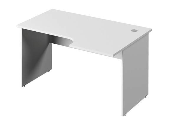 Письменный стол С-34 правый, цвет Белый в Миассе - изображение