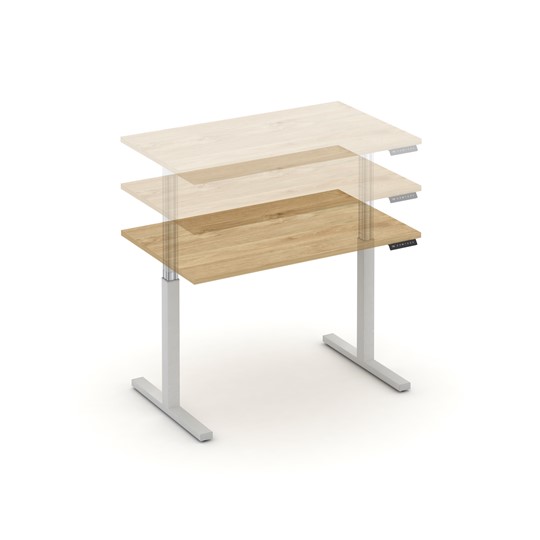 Электроподъемный стол Move UP MV.SE-3.7, Белый металл/Тиквуд светлый в Копейске - изображение 1