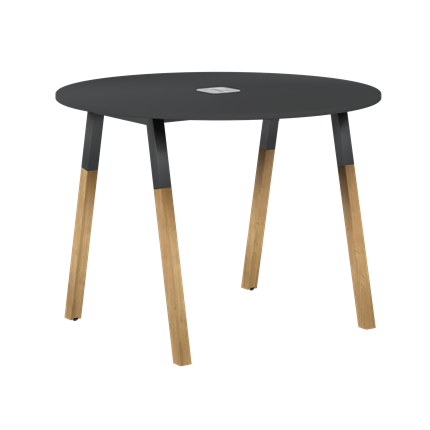 Стол для конференций малый FORTA Черный Графит-Черный Графит-Бук FRST 1020 (D=1020х733) в Челябинске - изображение