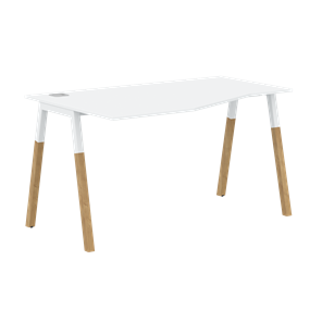 Письменный стол левый FORTA Белый-Белый-Бук  FCT 1367 (L) (1380х900(670)х733) в Копейске