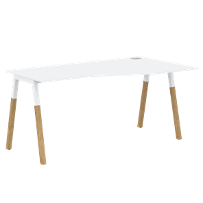 Письменный стол правый FORTA Белый-Белый-Бук  FCT 1567  (R) (1580х900(670)х733) в Магнитогорске