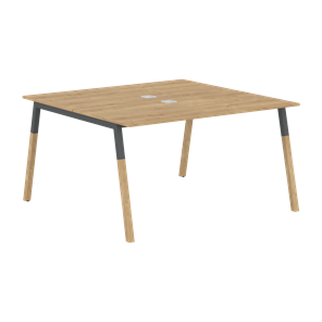 Переговорный стол FORTA Дуб Гамильтон-Черный графит-Бук FWST 1313 (1380x1346x733) в Магнитогорске