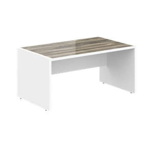 Рабочий стол для руководителя MORRIS Дуб Базель/Белый MST 169  (1600x900x750) в Миассе