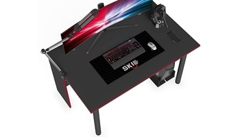 Стол для компьютера SKILLL SSTG 1385.1 , (1360x850x750), Антрацит/ Красный в Копейске - предосмотр 7