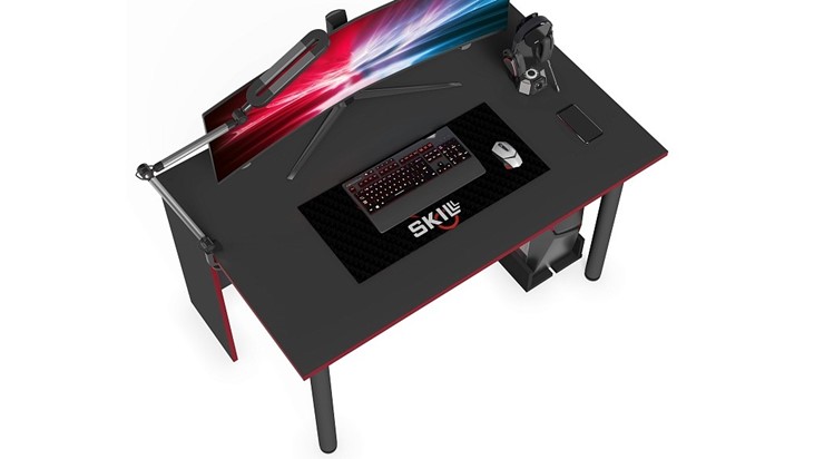 Стол для компьютера SKILLL SSTG 1385.1 , (1360x850x750), Антрацит/ Красный в Копейске - изображение 7