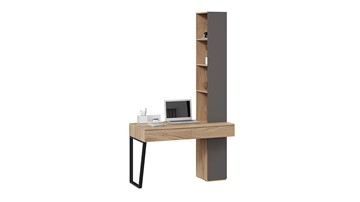 Компьютерный стол со шкафом комбинированным Порто СМ-393.15.012 (Яблоня Беллуно/Графит софт) в Челябинске - предосмотр