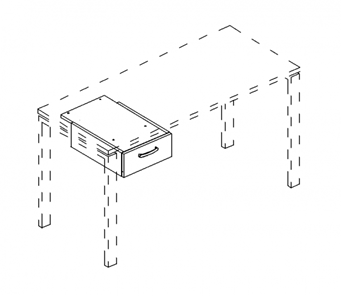 Тумба подвесная 1-ящичная (для стола 80) А4 (35.3x60.3x15.2) белый премиум, А4 216 БП в Миассе