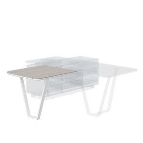 Брифинг (стол приставной)  для 2-3 посетителей LINE Дуб-серый-белый СФ-573409.1 (920х810х762) в Миассе