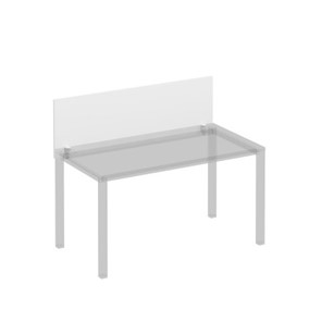 Экран для стола 140 на белом металлокаркасе Комфорт КФ, белый премиум (140x45x1.8) К.Б 842 в Магнитогорске