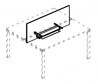 Экран настольный фронтальный для стола 100 с двумя кабель-каналами А4, (105x50x1.8) белый премиум / металлокаркас белый, А4 Б 846 БП в Миассе